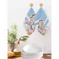 thumbnail image 2 of Spring Easter Sheep Kitchen Dish Towels for Drying Dishes Set of 2, Colorful Eggs Floral Botanical Blue Striped Waffle Weave Microfiber Hand Tea Bathroom Towels Quick Dry & Absorbent Towel 12x12, 2 of 7