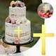 thumbnail image 2 of Capa acrílica para tarta de bautizo, capa para tarta dorada, colgante para tarta, decoración para cumpleaños y bodas, 2 of 8