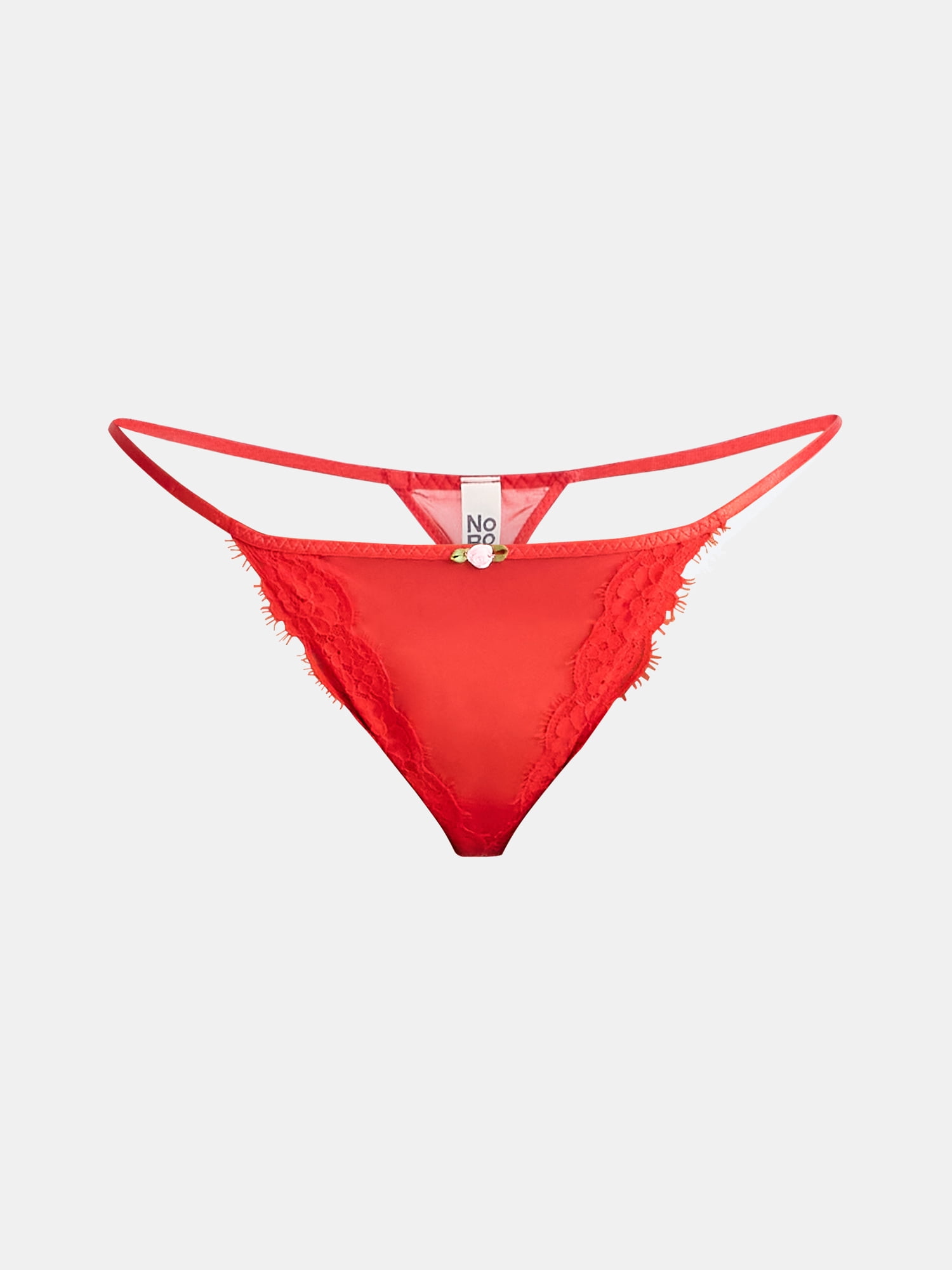 No Boundaries Valentine's Day Sheer Micro Thong Panties, 2-Pack, Women's