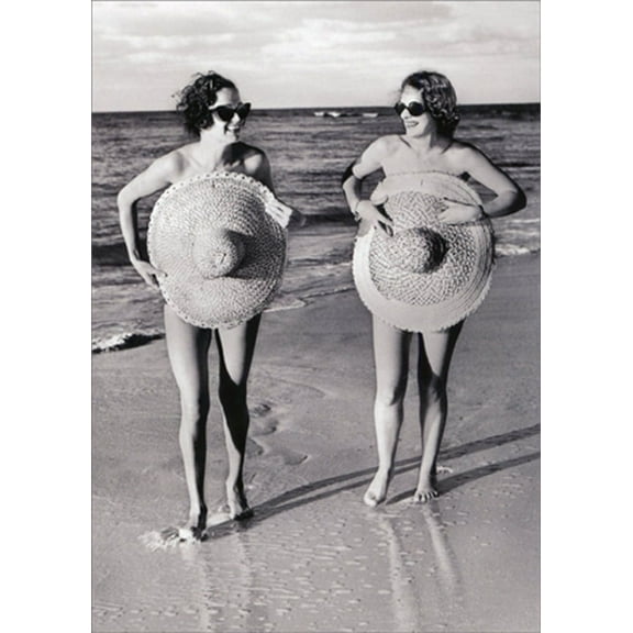 Avanti Press Two Ladies With Big Beach Hats Humorous : Funny Friend Birthday Card for Woman : Her