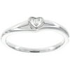 Diamond Accented 10kt White Gold Heart-Shaped Promise Ring