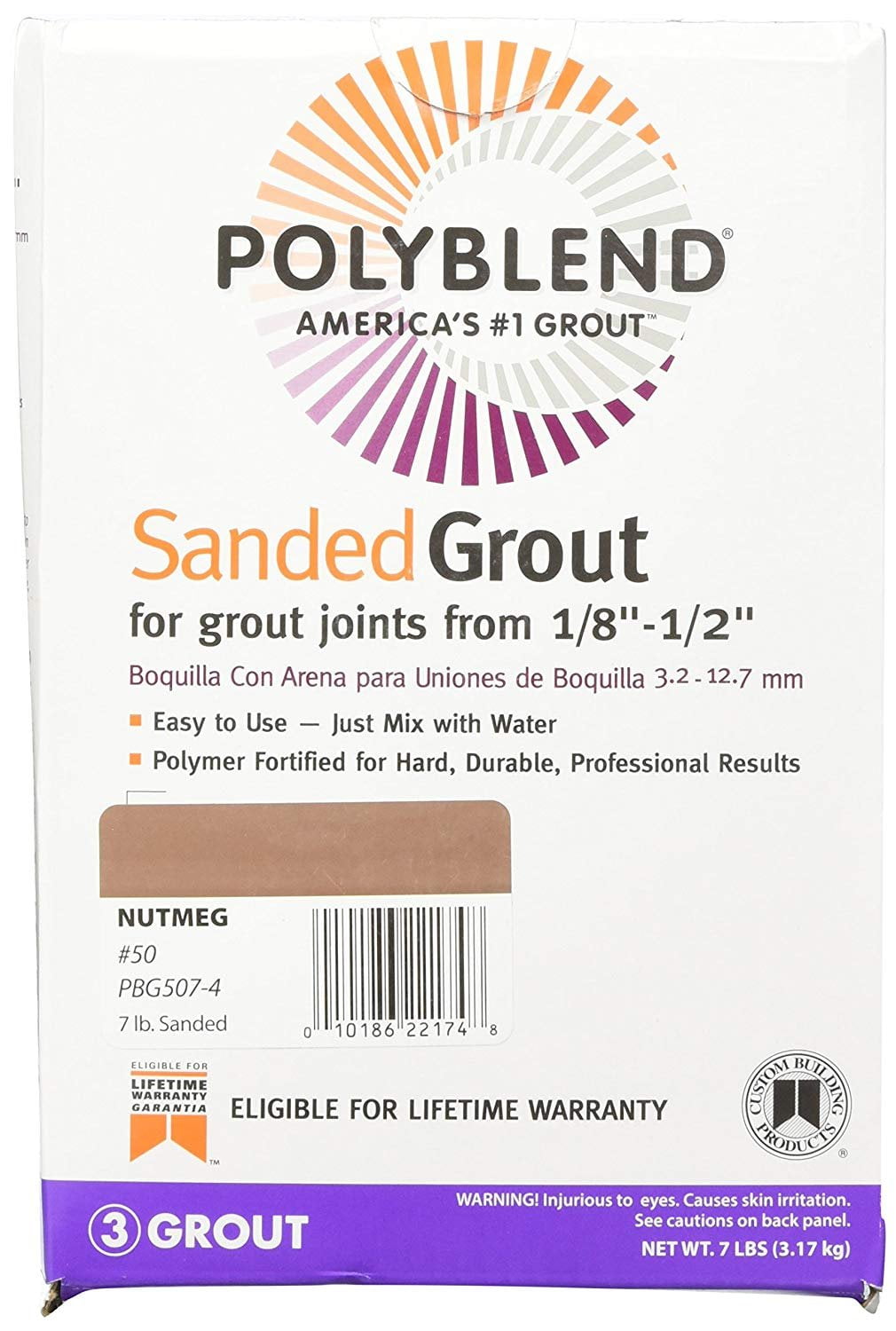 Custom BLDG Products PBG5074 Tile Grout, Nutmeg Brown