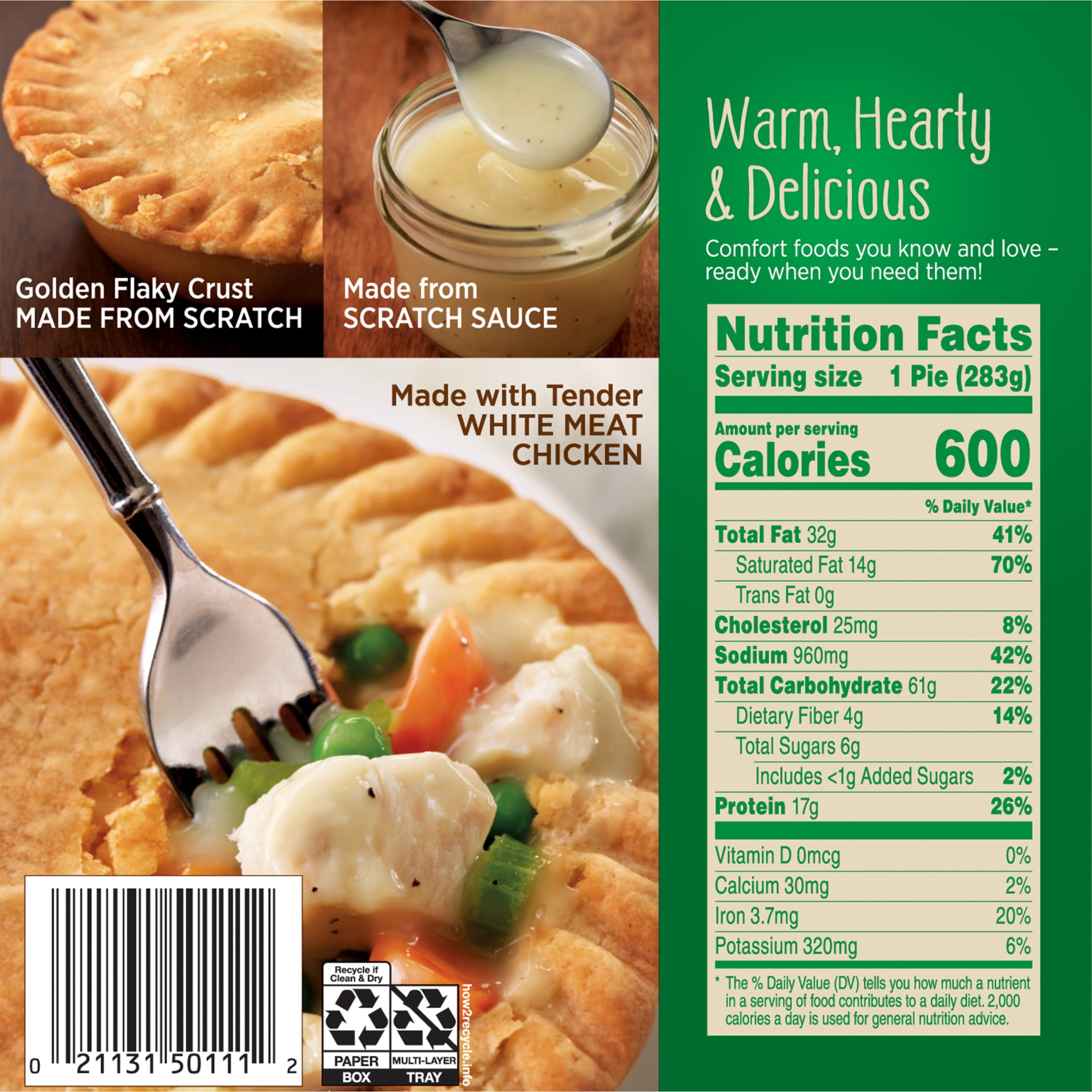 Marie Callender's Chicken Pot Pie, Frozen Meal, 10 oz.