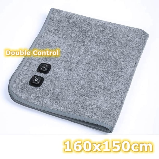 Manta eléctrica de felpa para acampar al aire libre, colchoneta térmica para dormir, 6 áreas, 5V de CC, USB