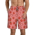 thumbnail image 2 of Uemuo Red Strawberry Pattern Men's Swim Trunks Hawaiian Beach Bathing Suit Swimsuits Beach Quick-Dry Shorts with Pockets-XX-Large, 2 of 9