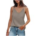 thumbnail image 2 of QHFBli Camisole Tops for Women Summer Silk Satin V Neck Spaghetti Strap Tank Top Sleeveless Cami Blouse Shirts, 2 of 9