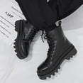 thumbnail image 4 of Botas altas de cuero, botas de moda con cremallera lateral para otoño e invierno, botas para hombre, talla grande, 4 of 5