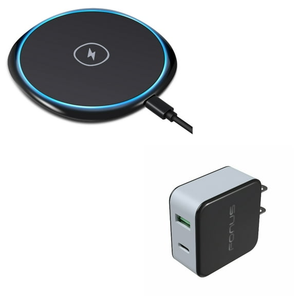 7.5W and 10W Wireless Charger Ultra Slim Fast Charging Pad w 36W 2-Port USB Home Wall Charger Quick Type-C Port X8G for LG V50 ThinQ 5G, V40 ThinQ, V35 ThinQ, Google Nexus 5 4, G8 ThinQ