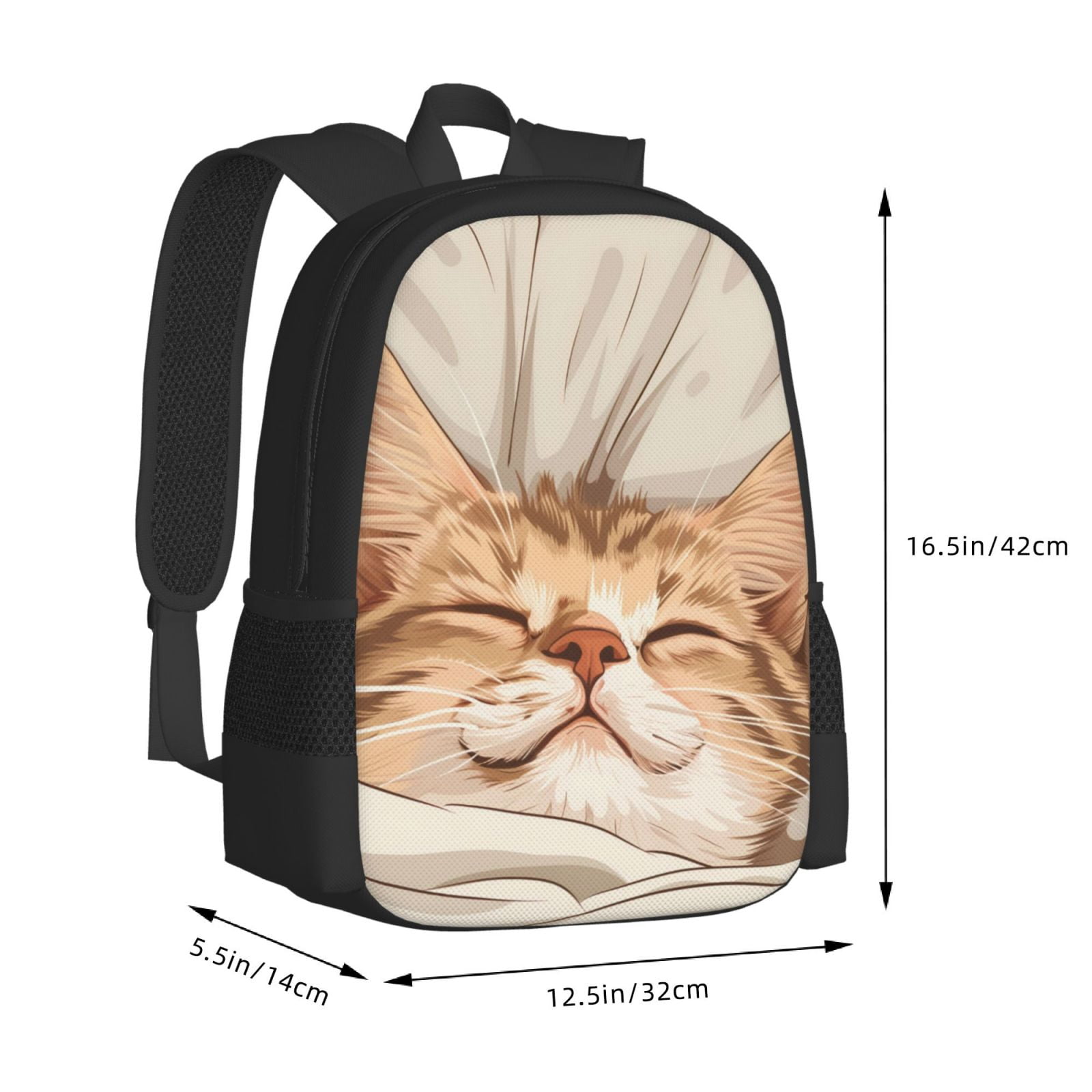 Ratiio Sleeping Cat In Blanket Backpack for Men and Women - Durable 600D Oxford Cloth -Large Capacity, Water-Resistant School, Travel, and Hiking Bag