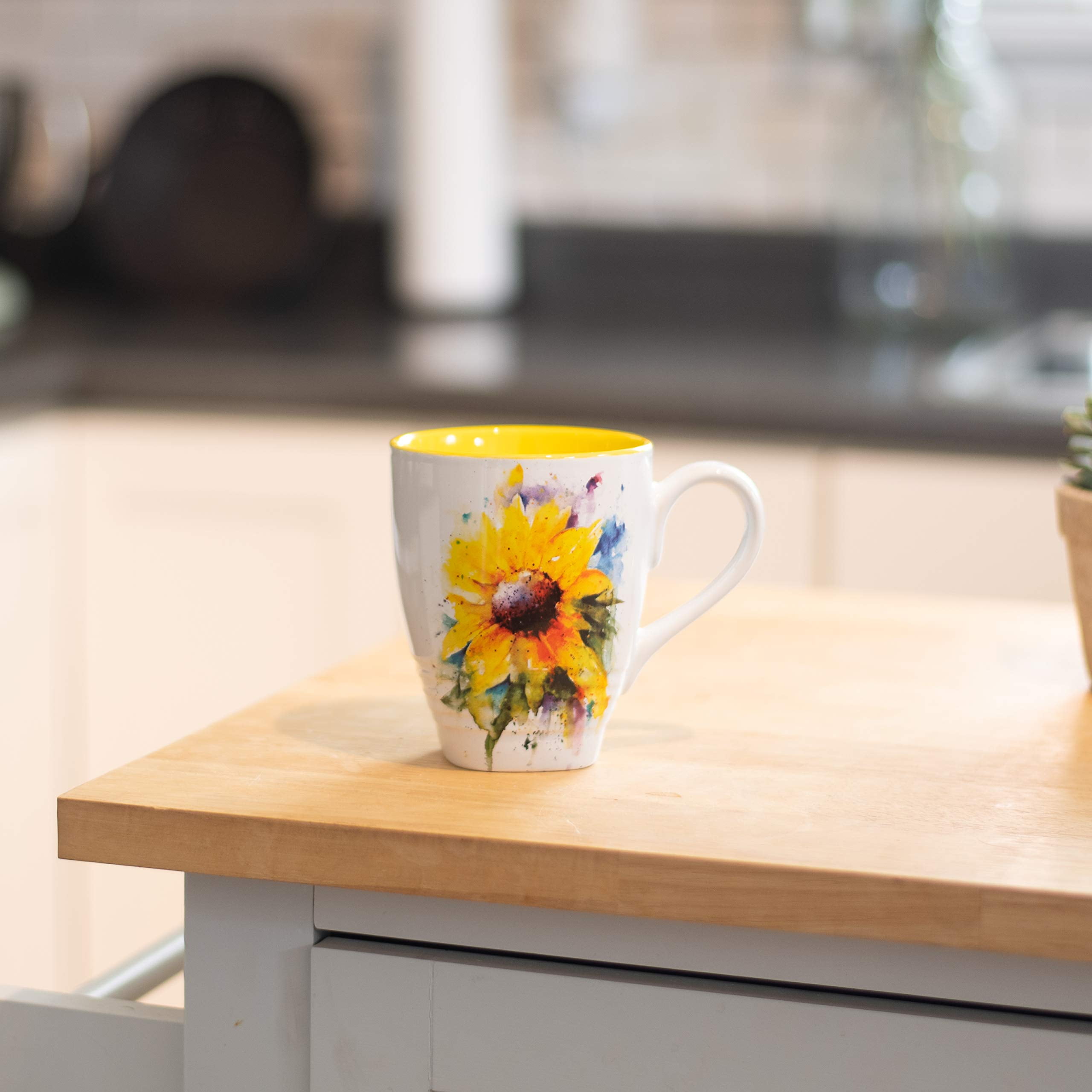 Mid Century Modern Coffee Mug - Sunflower