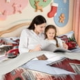 thumbnail image 5 of Manfei Country Vintage Christmas 7-Piece Twin Bedding,Rustic Santa Sleigh Bedding Comforter Set,Light Gray Reversible, 5 of 7