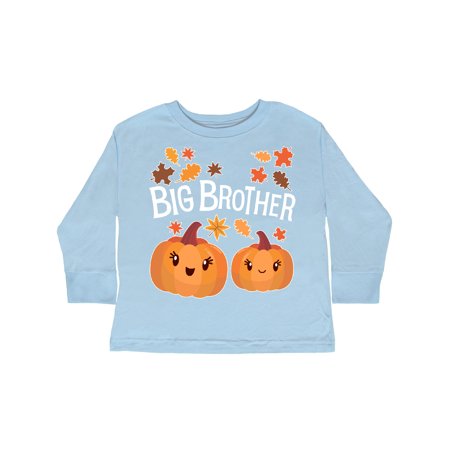 

Inktastic Big Brother Pumpkins with Fall Leaves Gift Toddler Boy Girl Long Sleeve T-Shirt