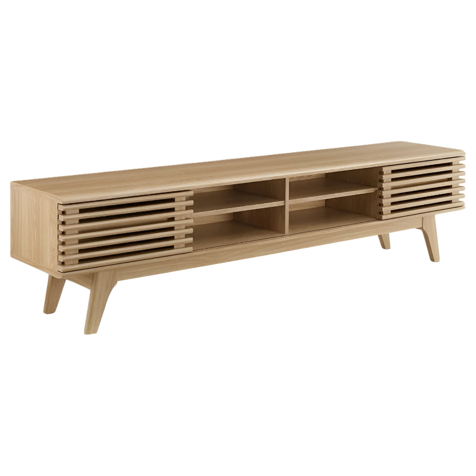 Modway Render 70"W Modern Wood TV Stand for TVs up to 78" in Oak