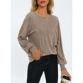 thumbnail image 4 of Sucegi Loose Fit Women's Shirt - Long Sleeve, Round Neck, Pintuck Design for Daily Wear, 4 of 5