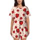 thumbnail image 1 of Fotbe Red Ladybug Conjunto de Pijama Estampado para Mujer, 2 Piezas, Ropa de Dormir con Camiseta de Manga Corta y Shorts Suaves-Small, 1 of 6