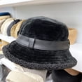 thumbnail image 2 of CoCopeaunts Large Bucket Hat for Women Outdoor Leisure Warm Corduroy Basin Hat Lambs Wool Brim with Pu Leather Belt Fisherman Hat, 2 of 8