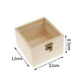 thumbnail image 6 of Wooden Storage Box Plain Wood With Lid Multifunction Square Hinged Craft Gift Boxes For Storage Decoration, 6 of 7