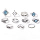 thumbnail image 1 of Juego de anillos para mujer, cómodo de llevar anillos, ligero, 11 de color plateado para fecha, 1 of 8
