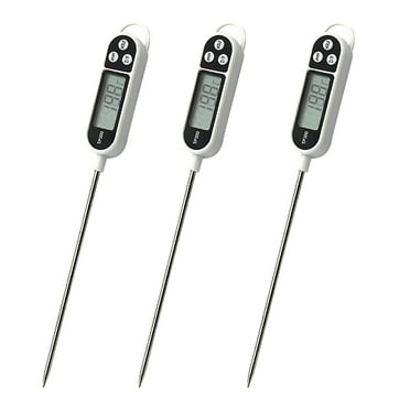 Holloyiver 3PCS Digital Instant Read Meat Thermometer with Long Probe, 9.6 Inch Kitchen Cooking Food Candy Thermometer, Waterproof Digital Thermometer for BBQ Water Milk Yogurt Liquid Cooking