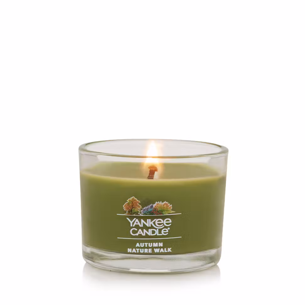 thumbnail image 2 of Yankee Candle Signature Votive Mini Candle Jar - Autumn Nature Walk Scent - Natural Soy Wax Blend Candle with Natural Fiber Wick, 1.3 OZ Glass Jar (Pack of 2), 2 of 5