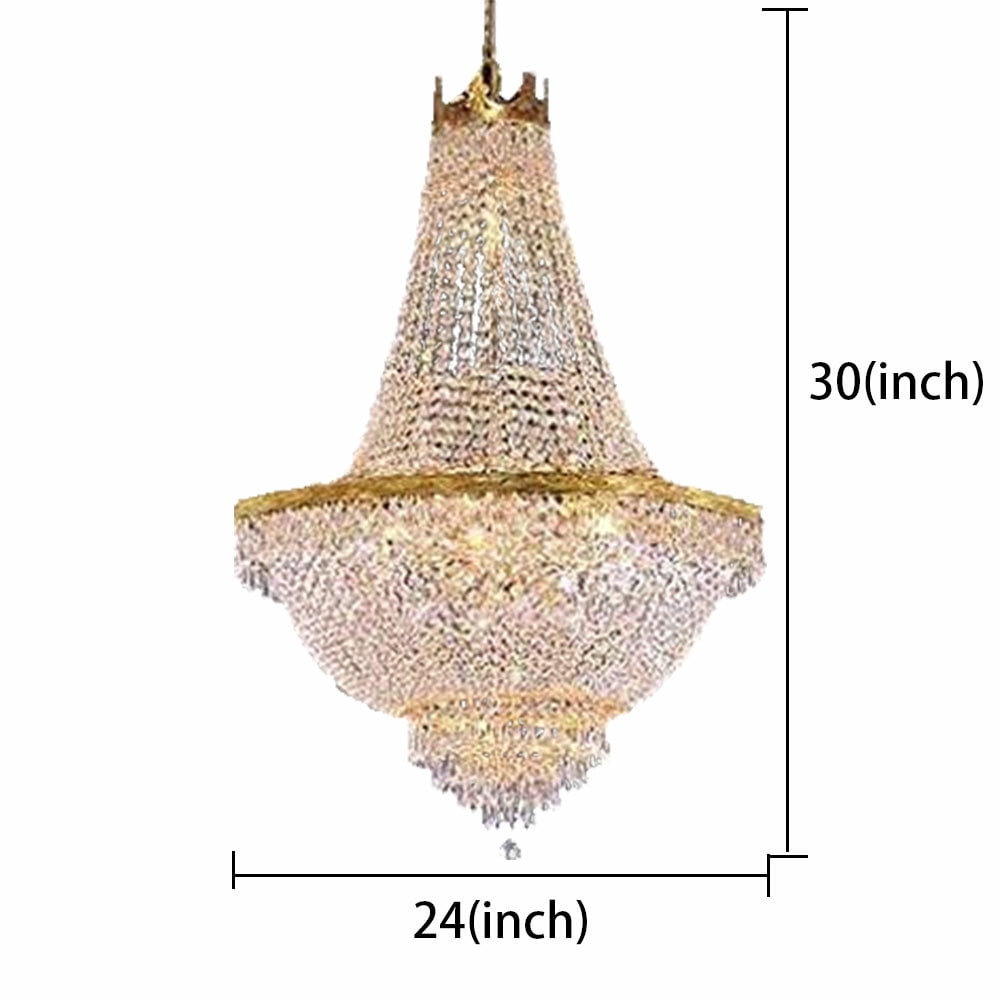 Vintage French Empire Chandelier Luxury Large Foyer Crystal Ceiling Light Height