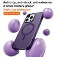 thumbnail image 6 of Magnetic Case for iPhone 12 Pro / iPhone 12 6.1", Compatible with MagSafe Wireless Charging, Gradient Frame Anti-Scratch Skin-Feel Shockproof Protective Slim Phone Case Cover, Purple, 6 of 7