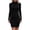 Black, variant on Women Ribbed Knit Bodycon Dress Long Sleeve Mock Neck Slim Fit Mini