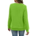 thumbnail image 3 of Women's Casual Fashion Solid Color V-Neck Long Sleeve Lightweight Pullover Sweatshirt with Pockets for Warmth and Comfortable Fit,Green,L, 3 of 6