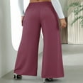 thumbnail image 4 of Loose Long Trousers with Elastic High Waist for Women, 4 of 7