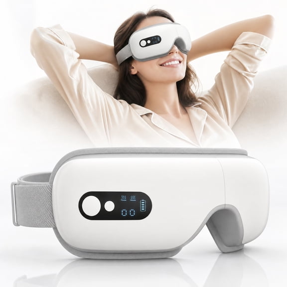 MTUYELI Eye Massager, Heated Massage Eye Mask | Vibration Massage for Eye Strain, Dry Eyes & Dark Circles, Gifts