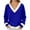 Blue, variant on KHONTS Christmas T Shirts for Women Xmas V Neck Trim Tees Casual Loose Sweatshirts Long Sleeve Pullover Tops Red XL