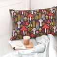 thumbnail image 4 of Zufioo Mushrooms And Leaves Print Double-Sided Throw Pillow Cover, Pillow Protector Home Decor - With Hidden Zipper, Suitable for Bedroom, Living Room, Car Interior-16"x24", 4 of 6