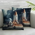 thumbnail image 3 of GOSMITH  Outer Space Pillow Covers Planet Astronaut Space Pillow Cases Decor for Nursery Kids Bedroom Playroom Classroom, (White Blue-Boy), 3 of 5