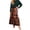 Orange, variant on Women Plaid Print Maxi Skirt Elastic Waist Long Skirt Casual Loose Fit Tiered Design Comfortable Style Gray S