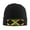 Black, variant on Retro Jamaican Flag Winter Beanie Hats for Men Women Warm Cozy Knitted Cuffed Skull Cap Deep Heather