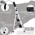 thumbnail image 3 of Escalera De Acero Tubular Tipo Tijera Plegable 3 Escalones Blanco, 3 of 6