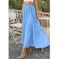 thumbnail image 4 of PRETTYGARDEN Long Skirts for Women Summer Vacation Outfits Spring Chiffon Elastic Waist Flowy A-Line Pleated Midi Skirt, 4 of 10