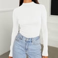 thumbnail image 2 of SNKSDGM Hauts Ajustés à Manches Longues pour Femmes Ensemble Chemises d'Automne pour Femmes Grande Taille Chemises à Col Roulé à Manches Longues Mode Automne Basique Superposition Ajustée sous-Vêtements Thermiques Doux m, 2 of 5