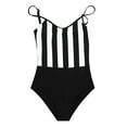 thumbnail image 2 of Gibobby Trajes de Baño para Mujer Una pieza Swimmit Backless Sexy Sling Ladies Retro Striped Women Swimswears(Negro,M), 2 of 5