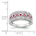 thumbnail image 2 of Solid 14k White Gold Diamond and Ruby Unique Engagement Ring Size 8 (.228 cttw.), 2 of 3