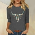 thumbnail image 2 of Ruimatai Women's Western T-Shirt 3/4 Sleeve Casual Top Printed Blouse Stylish Comfortable Soft Fabric Fashion Tee, 2 of 4