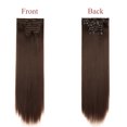 thumbnail image 2 of SHCKE Clip in Hair Extensions 23 Inch Hairpieces 8 Pieces Set Clip On Hair Extension Straight Double Weft Hair Extensions Synthetic Hairpiece for Women Medium Brown, 2 of 6