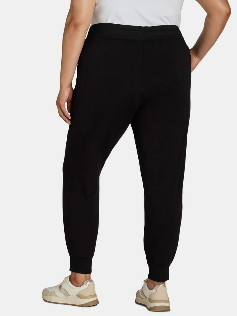 Athletic Works Women's Plus Size Super Soft Jogger Pants, 2 Pack