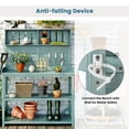 thumbnail image 6 of 65" Large Outdoor Potting Bench Table, Wooden Farmhouse Rustic Patio Workstation with 4 Storage Shelves and Side Hook, Garden Potting Bench Station, Green, 6 of 9