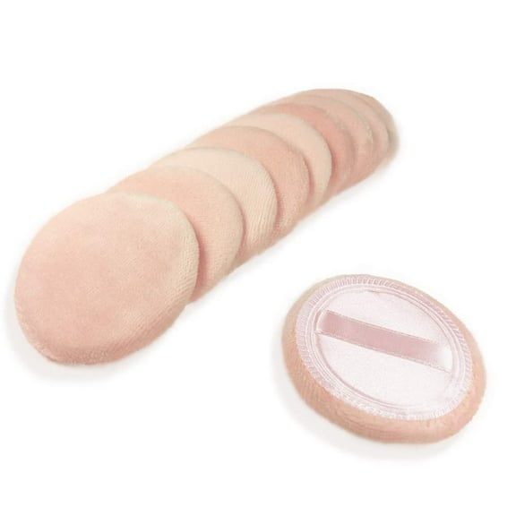 10 Pack Powder Puff Cotton Cosmetic Powder Makeup Puffs Pads Makeup with Ribbon Face Powder Puffs for Loose and Foundation-Color2