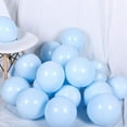 thumbnail image 3 of Decoración de fiesta en color azul pastel, 100 globos de látex 100 % natural de 10 pulgadas, ecológicos y duraderos para cumpleaños, bodas, baby shower, arco de guirnalda de globos. No tóxico, seguro, 3 of 7
