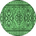 thumbnail image 1 of Ahgly Company Indoor Round Persian Emerald Green Traditional Area Rugs, 5' Round, 1 of 4