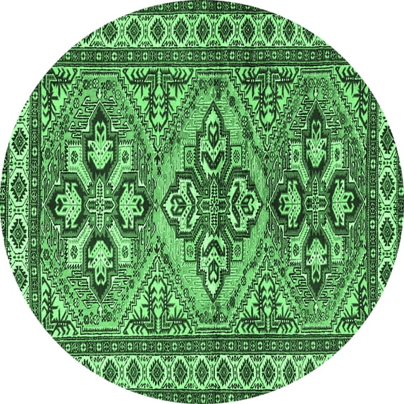 Ahgly Company Indoor Round Persian Emerald Green Traditional Area Rugs, 5' Round