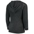 thumbnail image 3 of Girls Youth Heathered Charcoal New York Yankees Burnout V-Neck Pullover Hoodie, 3 of 4