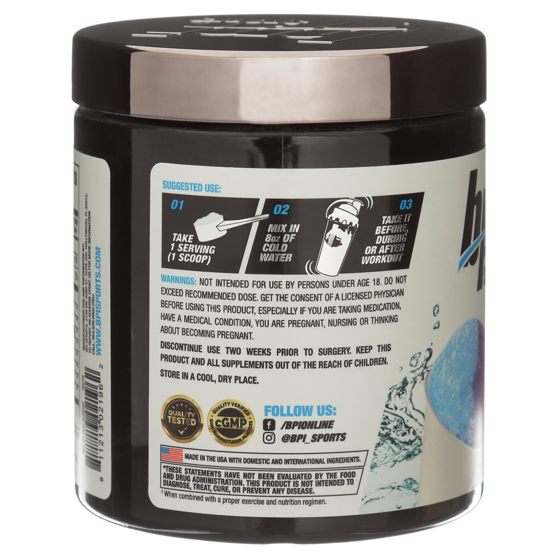 BPI Sports Best Creatine Powder, Snow Cone, 50 Servings